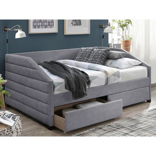 Łóżko NADIA velvet 120x200 szary tap. 142 - Signal